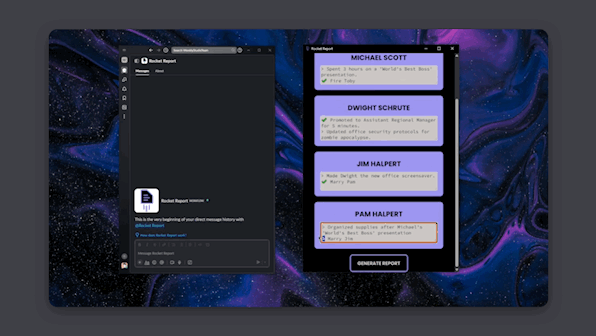 Report Rocket animated usege of app.